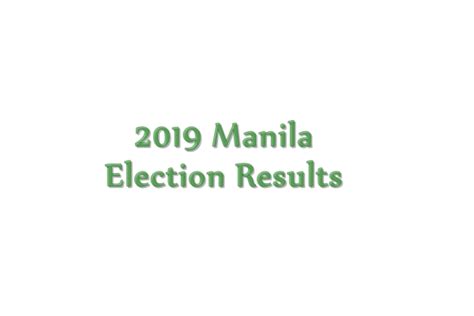 2019 manila election results